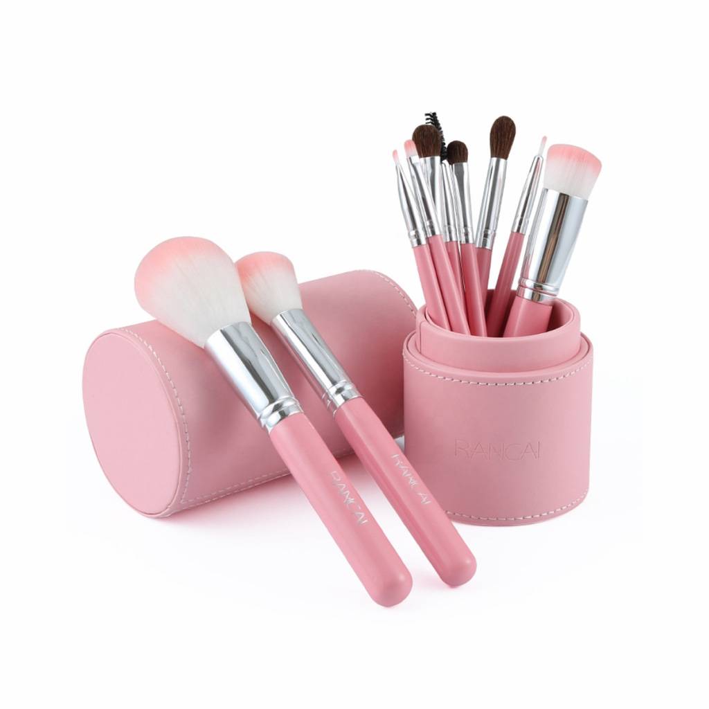 10-Piece Pink Makeup Brush Set Fashion Accessories  